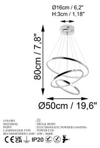 LED viseća svjetiljka u srebrnoj boji ø 50 cm Simit – Opviq lights