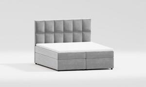 Sivi tapecirani bračni krevet s prostorom za pohranu 200x200 cm Flip – Ropez