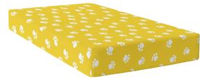 Žuta pamučna plahta s gumicom Mr. Fox Dogs, 90 x 200 cm