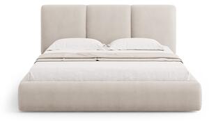 Bež tapecirani bračni krevet s prostorom za pohranu s podnicom 140x200 cm Brody – Mazzini Beds