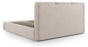 Bež tapecirani bračni krevet s prostorom za pohranu s podnicom 200x200 cm Brody – Mazzini Beds