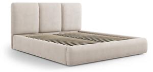 Bež tapecirani bračni krevet s prostorom za pohranu s podnicom 160x200 cm Brody – Mazzini Beds