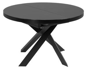 Crni okrugli proširiv blagovaonski stol sa staklenom pločom stola ø 160 cm Vashti – Kave Home