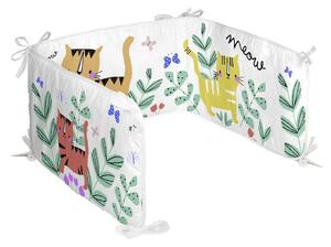 Pamučna ogradica za krevetić Moshi Moshi Meow, 210 x 40 cm