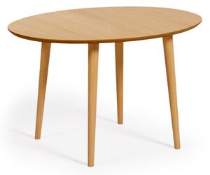 Proširiv blagovaonski stol u dekoru hrasta u prirodnoj boji 90x120 cm Oqui – Kave Home
