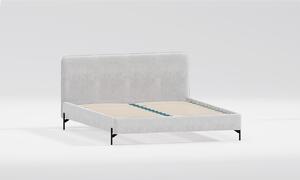 Svijetlo sivi tapecirani bračni krevet s podnicom 140x200 cm Barker – Ropez