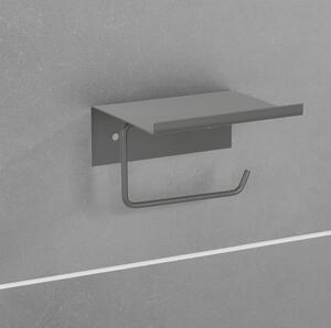 Antracitno sivi metalni samoljepljiv/s policom držač toaletnog papira Desulo – Wenko