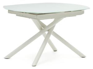 Bijeli proširiv blagovaonski stol sa staklenom pločom stola 100x130 cm Yodalia – Kave Home