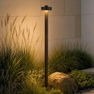 Lucande Nirella LED stazna svjetiljka, 100 cm, crna, CCT, IP65, Crno, Metal