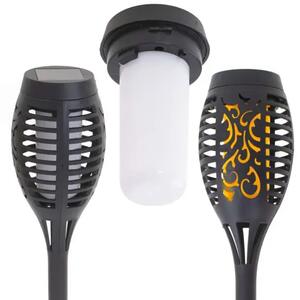 Set 4 solarne vrtne lampe u obliku baklji