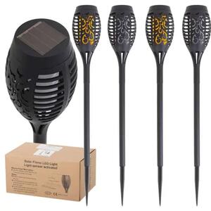 Set 4 solarne vrtne lampe u obliku baklji