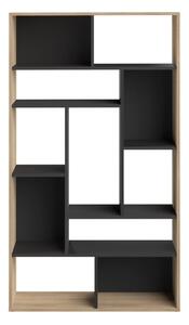 Crna polica za knjige u dekoru hrasta 91x163 cm Seoul - TemaHome France