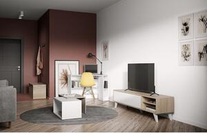 Bijela/u prirodnoj boji TV komoda u dekoru hrasta 165x43 cm Prism – TemaHome
