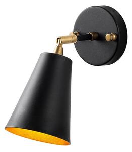 Crna/u zlatnoj boji zidna lampa ø 10 cm Evander – Opviq lights