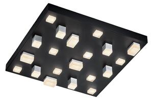 Crna LED stropna svjetiljka s metalnim sjenilom 45x45 cm Civeto – CINQUE