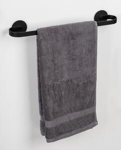 Mat crni metalni samoljepljiv držač za ručnike Bivio – Wenko