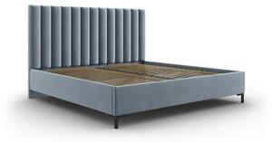 Svijetlo plavi tapecirani bračni krevet s prostorom za pohranu s podnicom 140x200 cm Casey – Mazzini Beds