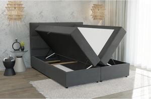 Sivi boxspring krevet s prostorom za pohranu 160x200 cm Lola – Ropez