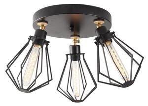Crna/u zlatnoj boji stropna svjetiljka s metalnim sjenilom ø 18 cm Oylat – Opviq lights