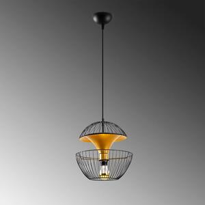 Crna/u zlatnoj boji viseća svjetiljka s metalnim sjenilom ø 30 cm Telmander – Opviq lights