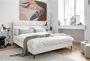 Krem tapecirani bračni krevet s podnicom 160x200 cm Eve – Miuform