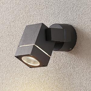 Lucande vanjski zidni reflektor Kavuna, kvadratni, antracit, IP54, prigušiva, Crno, Aluminij
