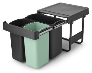 Mentol zelena/tamno siva plastična kanta za smeće za odvojeni otpad/ugradbena 40 l Sort&Go – Brabantia