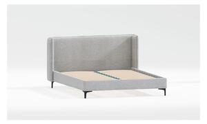 Sivi tapecirani bračni krevet s podnicom 200x200 cm Basti – Ropez