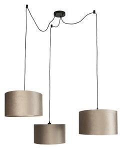 Visilica crna s taupe sjenilom 35 cm 3-svjetla - Cava