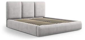 Svijetlo sivi tapecirani bračni krevet s prostorom za pohranu s podnicom 140x200 cm Brody – Mazzini Beds