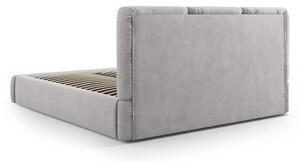 Svijetlo sivi tapecirani bračni krevet s prostorom za pohranu s podnicom 140x200 cm Brody – Mazzini Beds
