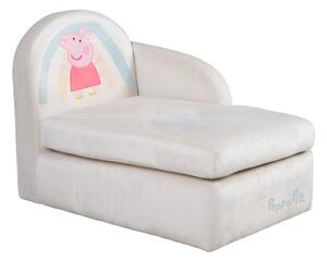 Bijeli baršunast dječji kauč 75 cm Peppa Pig – Roba