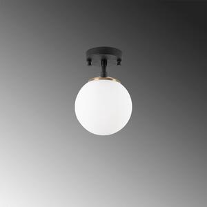 Crno-bijela stropna svjetiljka sa staklenim sjenilom ø 15 cm Atmaca – Opviq lights
