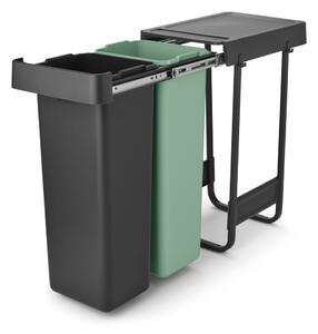 Mentol zelena/tamno siva plastična kanta za smeće za odvojeni otpad/ugradbena 60 l Sort&Go – Brabantia