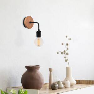 Crna/u prirodnoj boji zidna lampa Dartini – Opviq lights