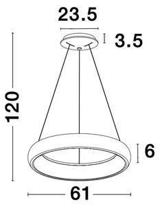 ALBI VISILICA LED 52W/3000K/2685lm/DIMM/IP20/SMEĐA NL8105608