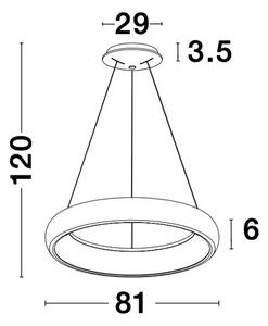 ALBI VISILICA LED 80W/3000K/4000lm/DIMM/IP20/SMEĐA NL8105609