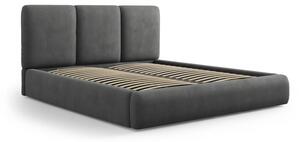 Sivi tapecirani bračni krevet s prostorom za pohranu s podnicom 160x200 cm Brody – Mazzini Beds