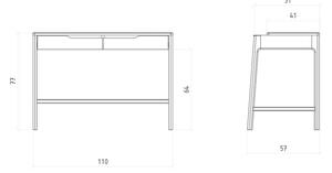 Kozmetički stol od punog hrasta 57x110 cm Twig – The Beds