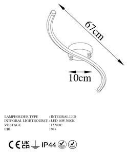 Crna LED stropna svjetiljka 10x67 cm Yilan – Opviq lights
