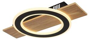 Globo LED stropna svjetiljka Jayden (18 W, D x Š x V: 440 x 290 x 52 mm, Crna, smeđa, Topla bijela)