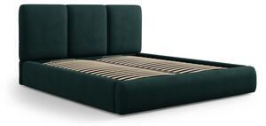 Tamno zeleni tapecirani bračni krevet s prostorom za pohranu s podnicom 140x200 cm Brody – Mazzini Beds