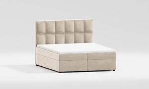 Bijeli/krem tapecirani bračni krevet s prostorom za pohranu 140x200 cm Flip – Ropez