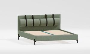 Zeleni tapecirani bračni krevet s podnicom 140x200 cm Tulsa – Ropez