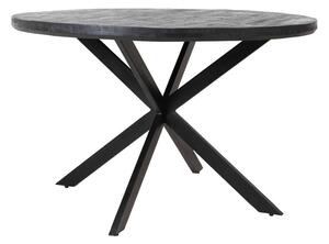 Crni okrugli blagovaonski stol s pločom stola od bagrema ø 140 cm Yellov – Light & Living