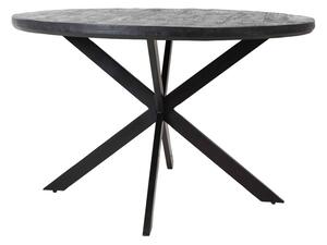 Crni okrugli blagovaonski stol s pločom stola od bagrema ø 120 cm Yellov – Light & Living
