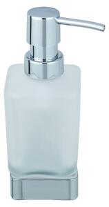 Stakleni samoljepljiv dozator sapuna u sjajno srebrnoj boji 200 ml Genova – Wenko
