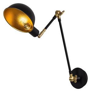 Crna/u zlatnoj boji zidna lampa ø 15 cm Sivani – Opviq lights