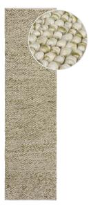Kaki zelena ručno rađena staza od mješavine vune 60x230 cm Minerals – Flair Rugs