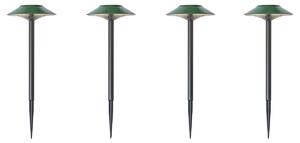 Set od 4 zelena reflektora sa šiljkom uklj. LED IP44 solarni - Mushroom